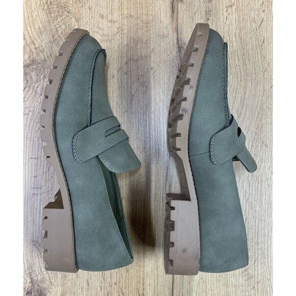 Me Too Oriel Nutmeg Vegan Suede Y2K Chunky Lug Sole Penny Loafer Shoes 8 M - Picture 10 of 16